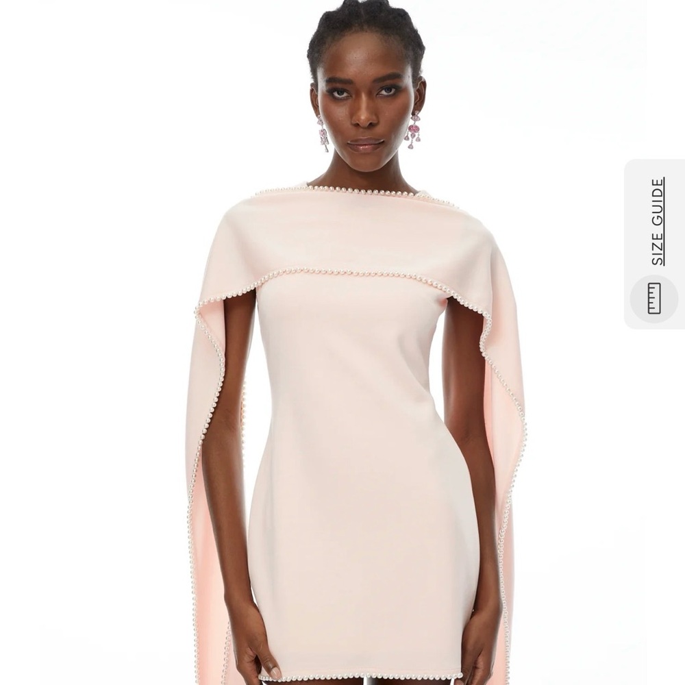 Miss Rosier Piroska Pink Sleeveless Pearl Trim Mini Dress